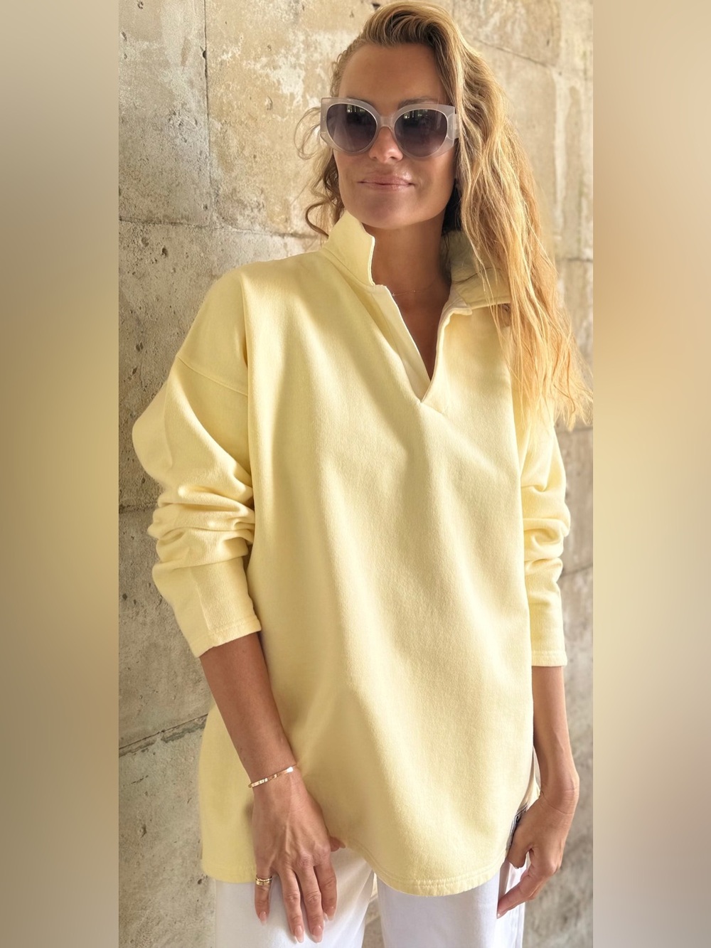 Women’s Sloppy Joe Collar 02 Princess Diana PulloverSweater - Butter Yellow Sz 2